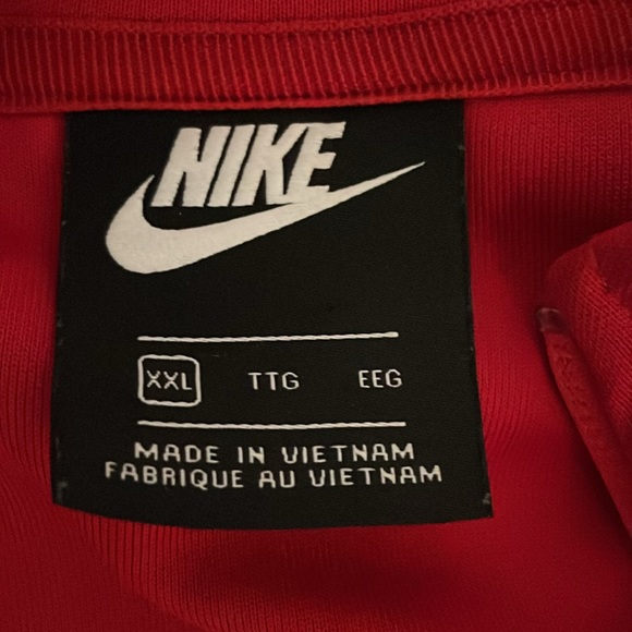Red Nike Taped Track Jacket Swoosh Logo Sportswear Tracksuit - Picture 4 of 4